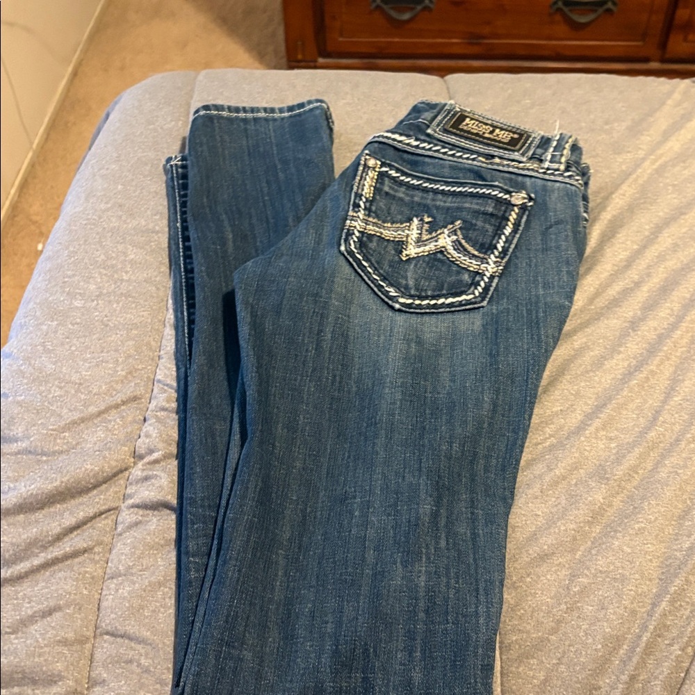 Miss Me Denim Jeans with White Stitching